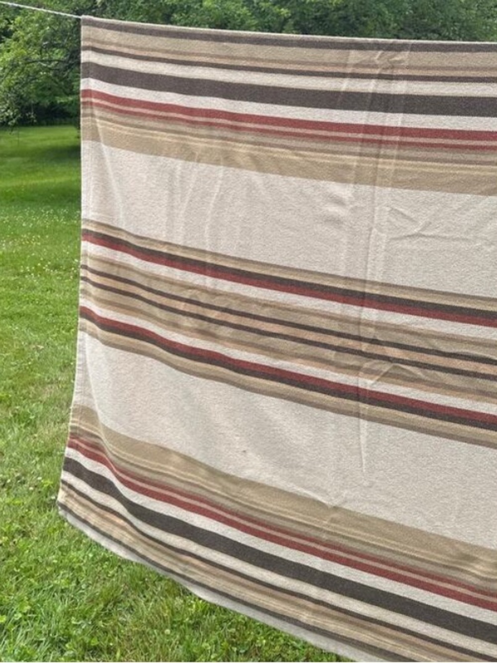 RARE Ralph Lauren Northern Cape 100% Cotton Striped Blanket - King